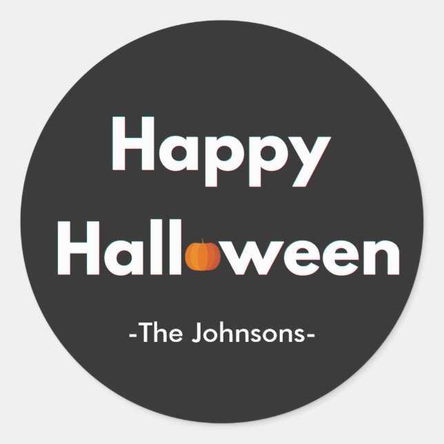 Adesivos Personalizados de Halloween Minimalistas  (Frente)