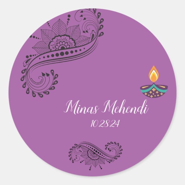 Adesivos personalizados de Mehendi (Frente)