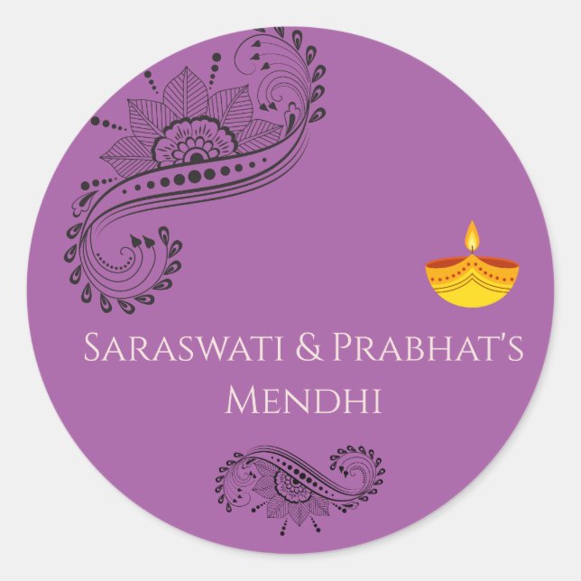 Adesivos personalizados de Mehendi (Frente)
