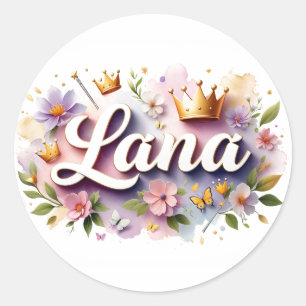 Adesivos Personalizados de Nome de Princesa Floral