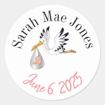 Adesivos personalizados de novo bebê