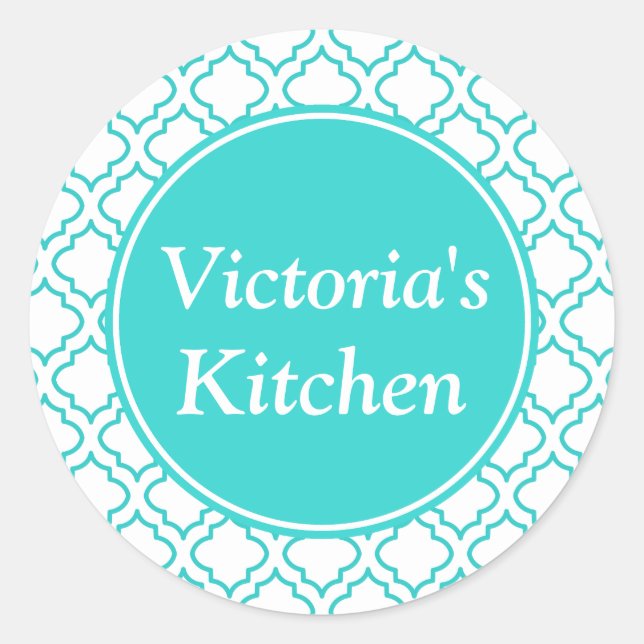 Adesivos personalizados de padrão de turquesa (Frente)