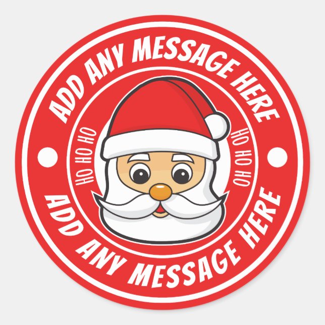Adesivos Personalizados de Papai Noel de Natal (Frente)