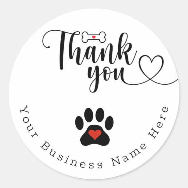 Adesivos Personalizados de Pata de Cachorro Obriga (Frente)