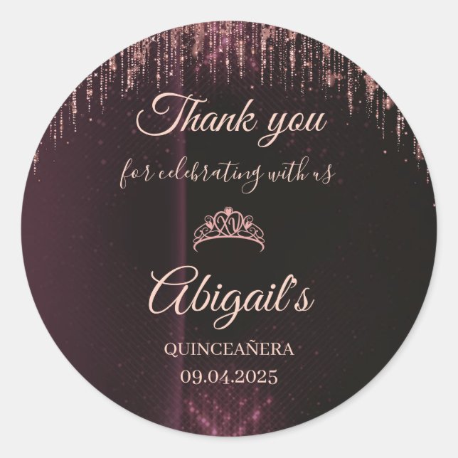 Adesivos Personalizados de Quinceañera | Nome e (Frente)