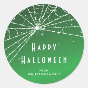 Adesivos personalizados de teia de aranha verde pa