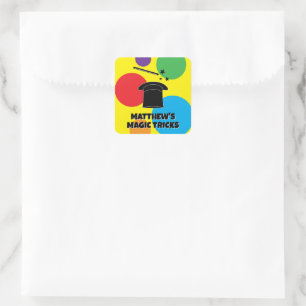 Adesivos personalizados de varinha mágica e chapéu