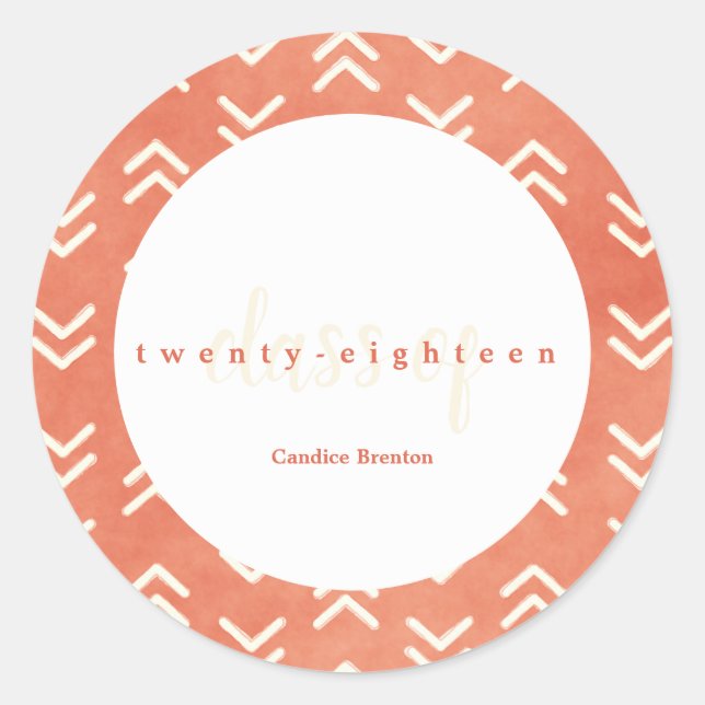 Adesivos Personalizados do Formando de Seta Laranj (Frente)