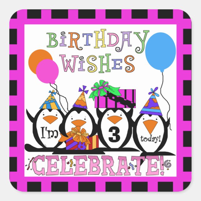 Adesivos Personalizados do Partido Penguin (Frente)