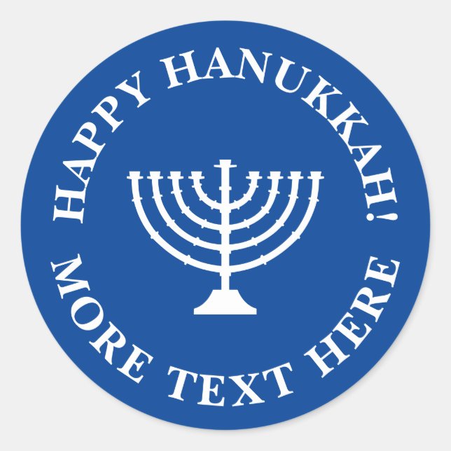 Adesivos personalizados Feliz Hanukkah e selos de  (Frente)