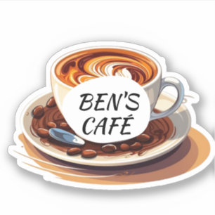 Adesivos Personalizados Logotipo de Xícara de Café