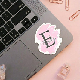 Adesivos Personalizados Monogramados Rosa Empoeira