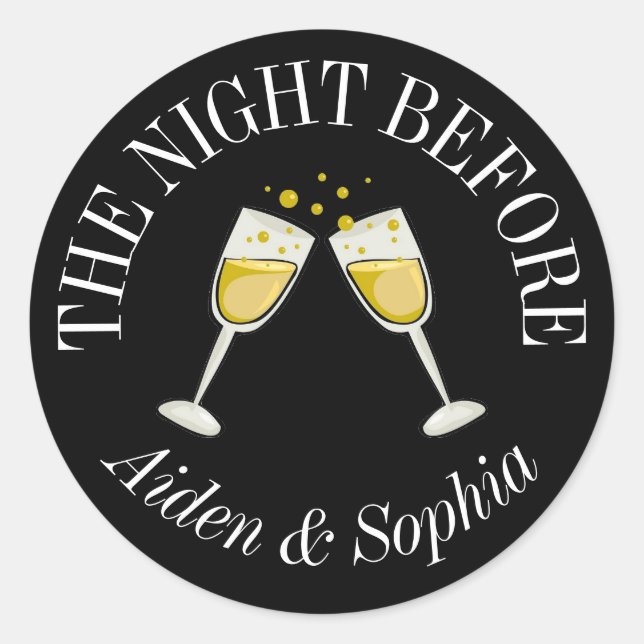 Adesivos personalizados na véspera (Frente)