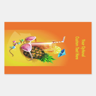 Adesivos personalizados para bebidas tropicais