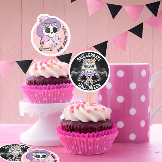 Adesivos personalizados para cupcakes de Halloween