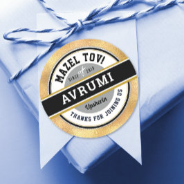 Adesivos Personalizados para Upsherin Dourados com