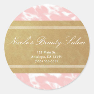 Adesivos Personalizados Rosa Pêssego e Dourado Chi