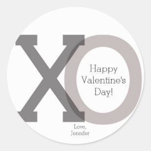 Adesivos Personalizados XO Cinza Dia dos Namorados