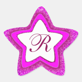 Adesivos personalizáveis de estrelas de monograma