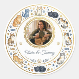 Adesivos Personalizáveis de Raças de Gatos com Fot