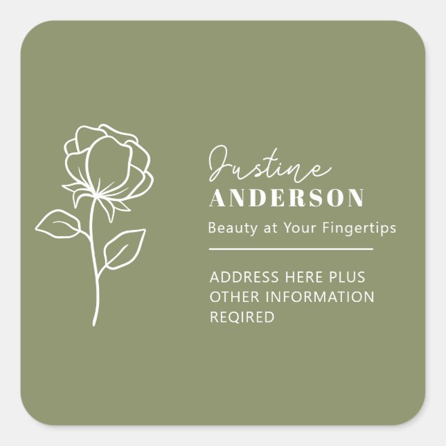 Adesivos personalizáveis – Flores ou cuidados com  (Frente)