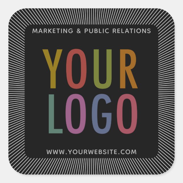 Adesivos preto personalizados com logotipo da empr (Frente)