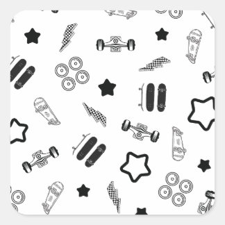 Adesivos Pretos e Brancos de Skate