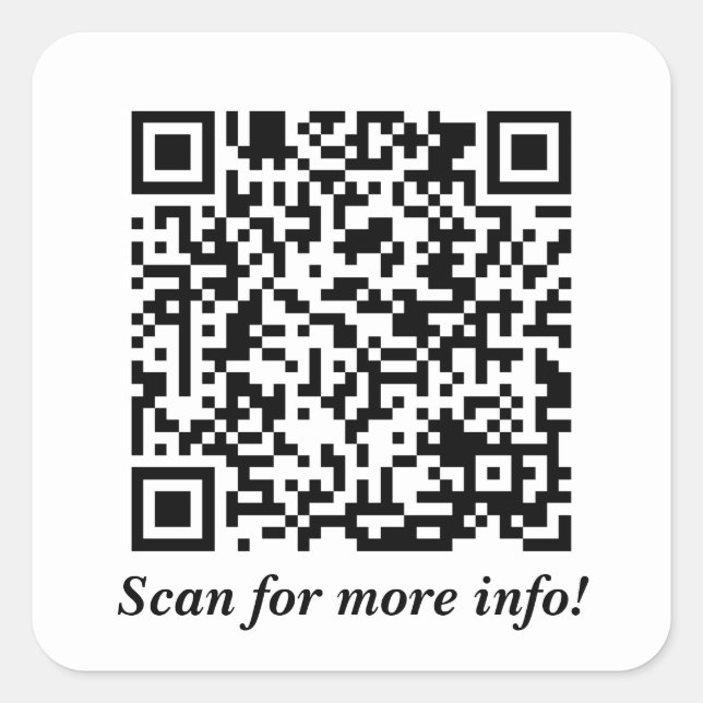 Adesivos quadrado de código QR personalizados (Frente)