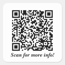 Adesivos quadrado de código QR personalizados