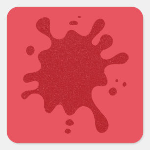 Adesivos Quadrados com Efeito de Glitter Vermelho 