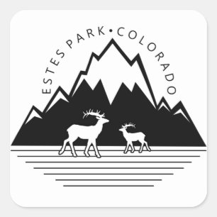 Adesivos quadrados de alce simples do Estes Park C