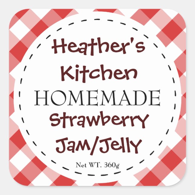 Adesivos Quadrados de Geléia Verificados (Frente)