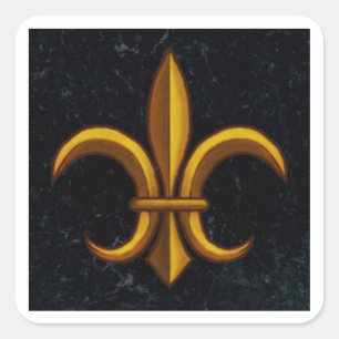 Adesivos Quadrados de Mármore Escuro Fleur De Lis
