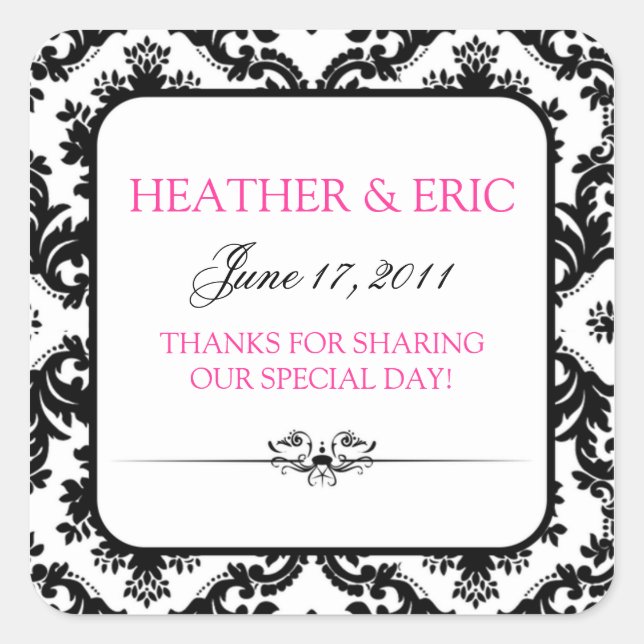 Adesivos Quadrados do Damask Chic (Frente)