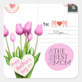 Adesivos Quadrados do Dia das Mães