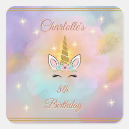 Adesivos Quadrados do Quadrado do Unicórnio Mágico