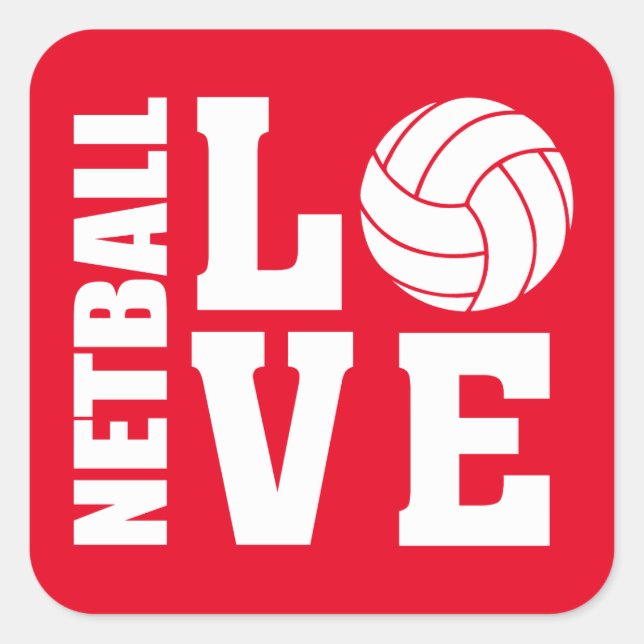 Adesivos Red Netball Love (Frente)