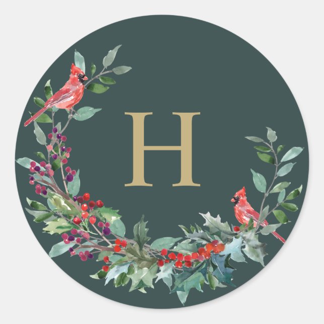 Adesivos Red Robin Holiday Wreath Monogramas (Frente)