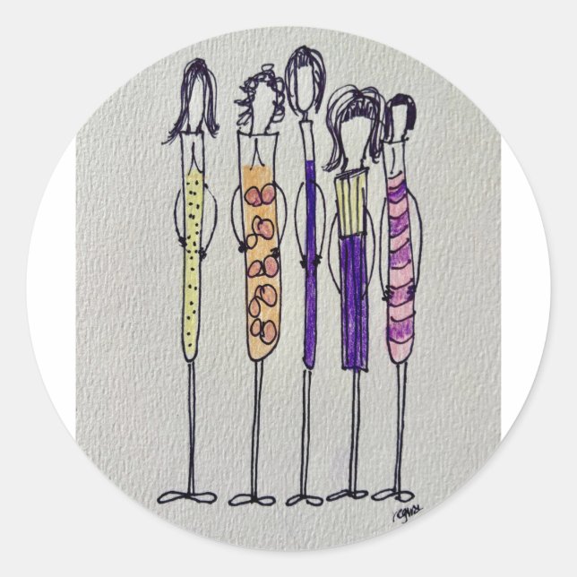 Adesivos Redondos As Meninas do Vinho (Frente)