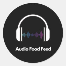 Adesivos Redondos Audio Food Feed