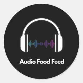 Adesivos Redondos Audio Food Feed 