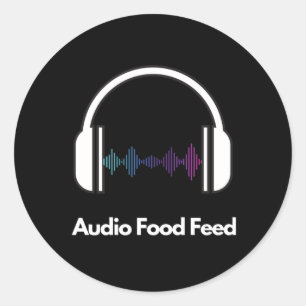 Adesivos Redondos Audio Food Feed 