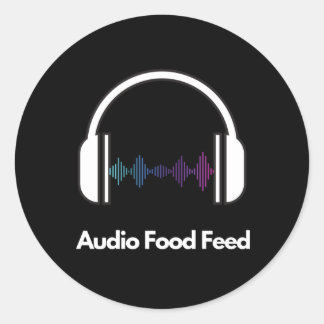 Adesivos Redondos Audio Food Feed