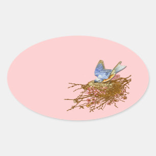 Adesivos redondos Bluebird e Nest