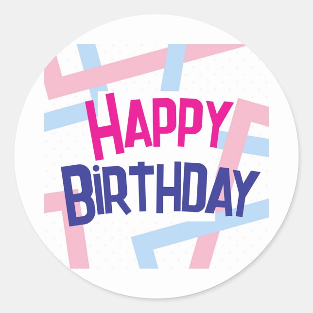 Adesivos redondos clássicos (Happy Birthday Bold Letters!)