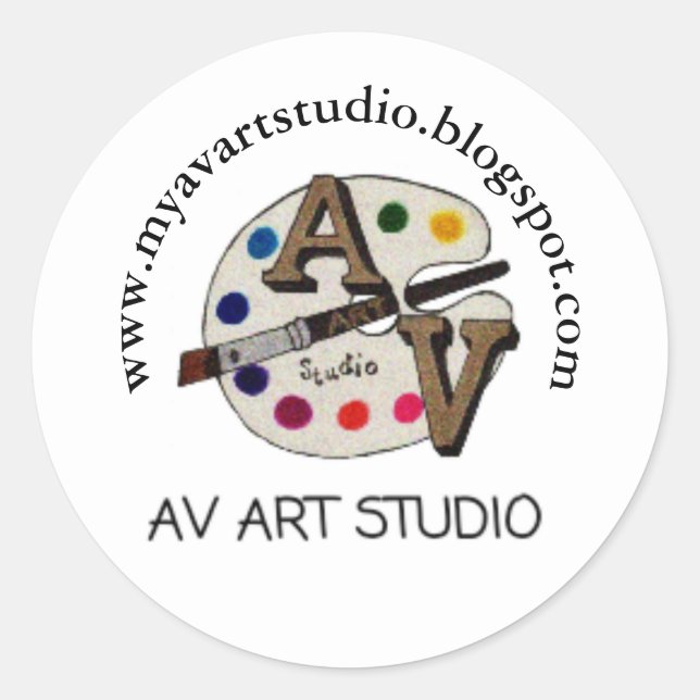 Adesivos redondos clássicos criados por leartiste6 (Frente)