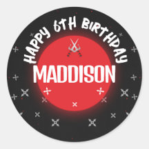 Adesivos redondos clássicos de Festa de aniversári