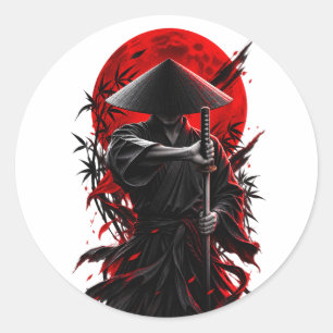 Adesivos Redondos Clássicos de Samurai