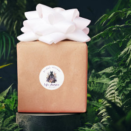 Adesivos redondos clássicos de vestido preto para 