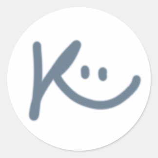 Adesivos redondos clássicos do logotipo Happy_K